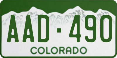 CO license plate AAD490