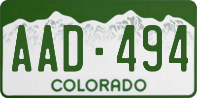 CO license plate AAD494