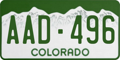 CO license plate AAD496