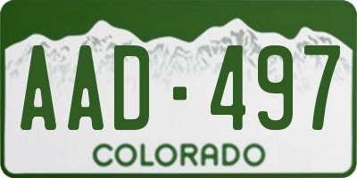 CO license plate AAD497