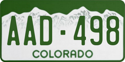 CO license plate AAD498