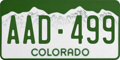 CO license plate AAD499