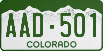 CO license plate AAD501