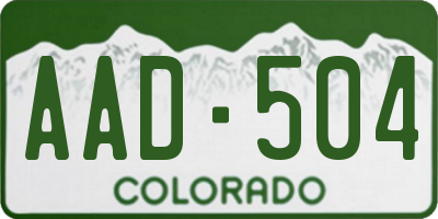 CO license plate AAD504