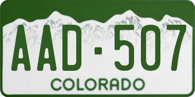 CO license plate AAD507