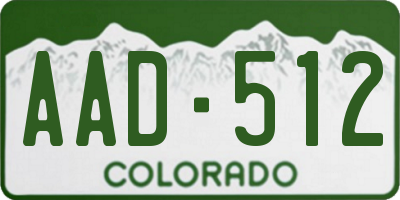 CO license plate AAD512
