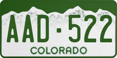 CO license plate AAD522
