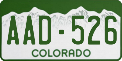 CO license plate AAD526