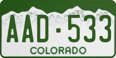 CO license plate AAD533