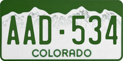 CO license plate AAD534