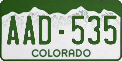 CO license plate AAD535