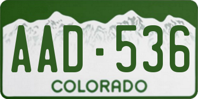 CO license plate AAD536