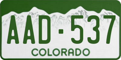CO license plate AAD537