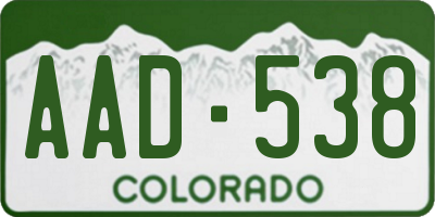CO license plate AAD538