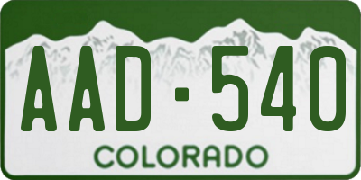 CO license plate AAD540
