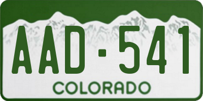 CO license plate AAD541