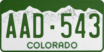 CO license plate AAD543