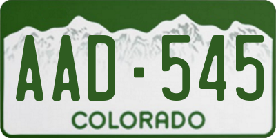CO license plate AAD545