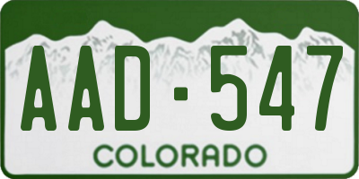CO license plate AAD547