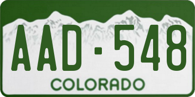 CO license plate AAD548