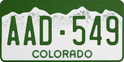 CO license plate AAD549