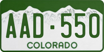 CO license plate AAD550