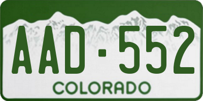 CO license plate AAD552