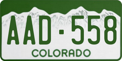 CO license plate AAD558