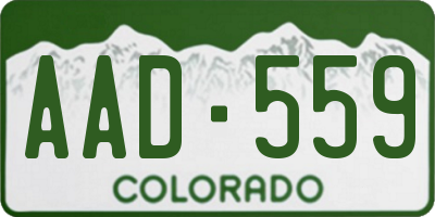 CO license plate AAD559