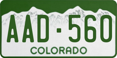 CO license plate AAD560