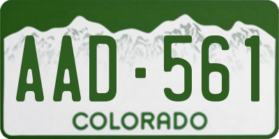CO license plate AAD561