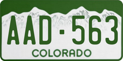 CO license plate AAD563