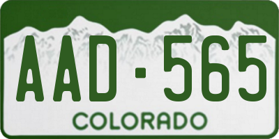 CO license plate AAD565