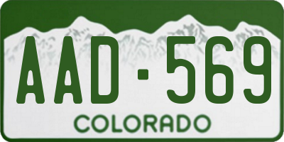 CO license plate AAD569