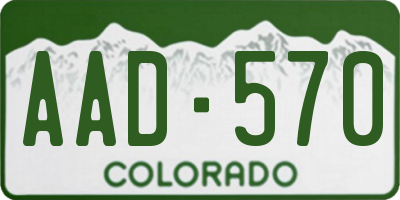 CO license plate AAD570