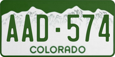 CO license plate AAD574