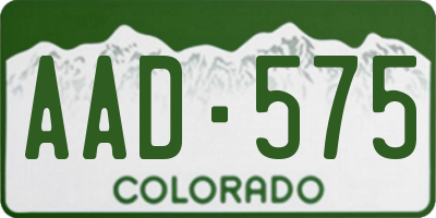 CO license plate AAD575