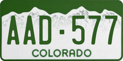 CO license plate AAD577