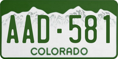 CO license plate AAD581