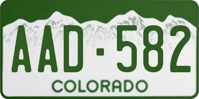 CO license plate AAD582