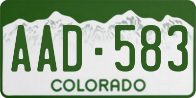 CO license plate AAD583