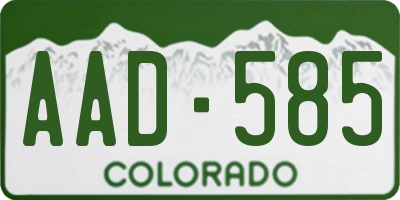 CO license plate AAD585