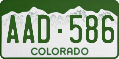 CO license plate AAD586