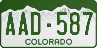 CO license plate AAD587