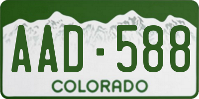 CO license plate AAD588