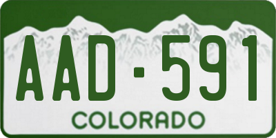 CO license plate AAD591