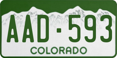 CO license plate AAD593