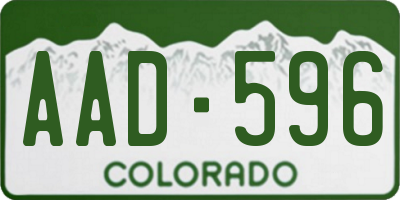 CO license plate AAD596