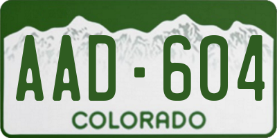 CO license plate AAD604