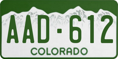 CO license plate AAD612